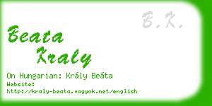 beata kraly business card